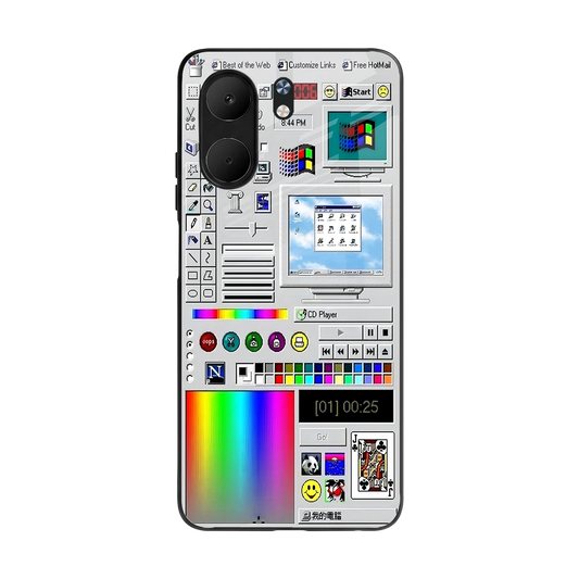 Paint Retro back phone cover | glass case for oppo a5x 5g