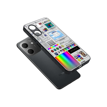 Paint Retro sleek oppo a5x 5g cover with tempered glass back and TPU edges