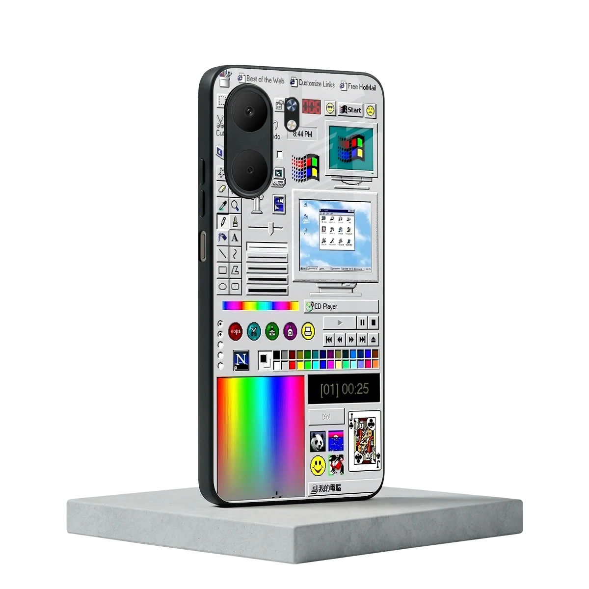 Paint Retro oppo a5x 5g mobile cover | shockproof glass phone case