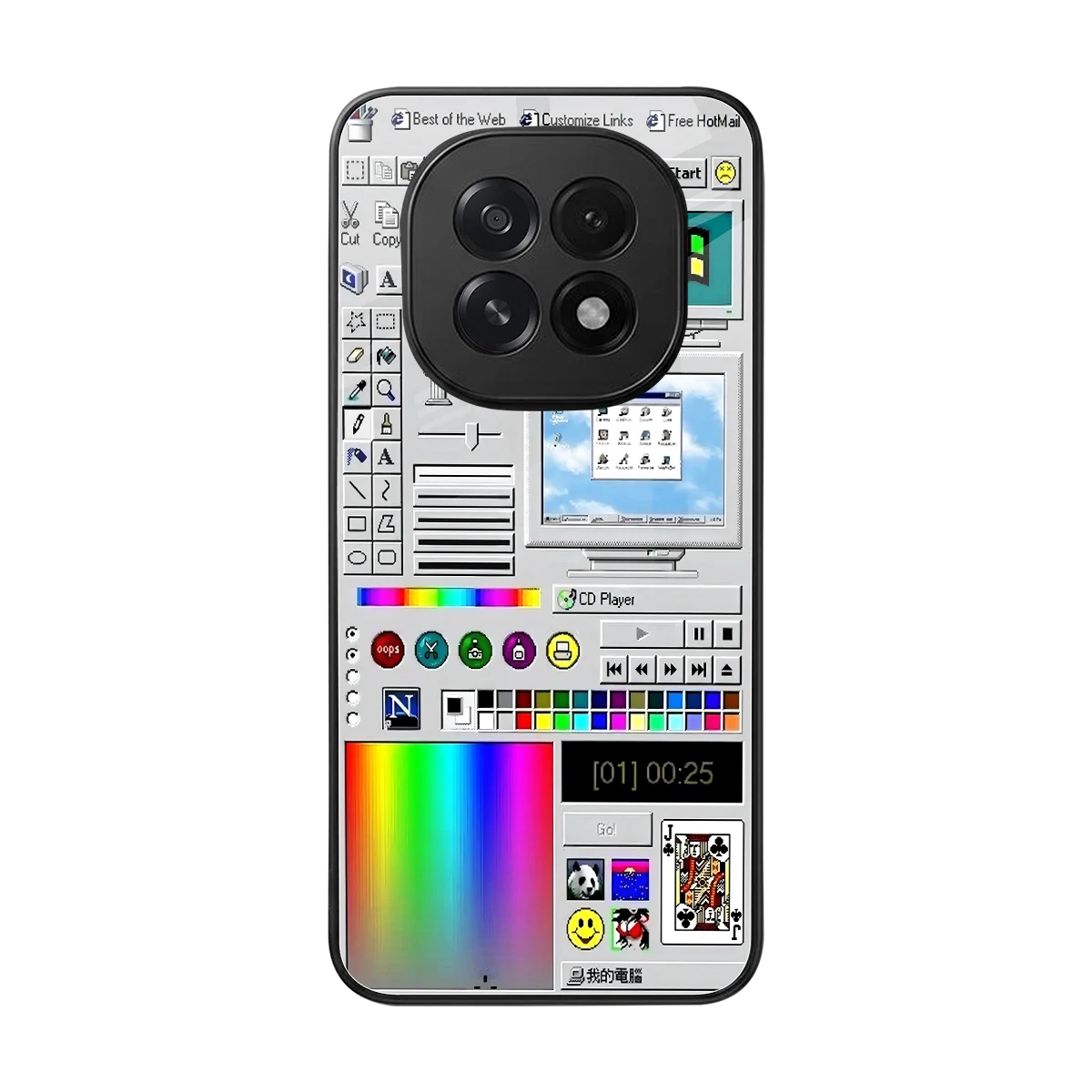 Paint Retro back phone cover | glass case for oppo f29 5g
