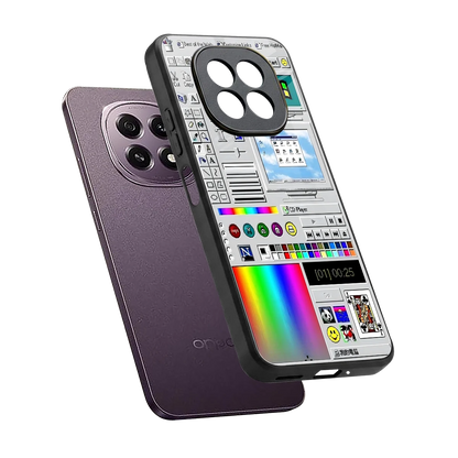 Paint Retro sleek oppo f29 5g cover with tempered glass back and TPU edges