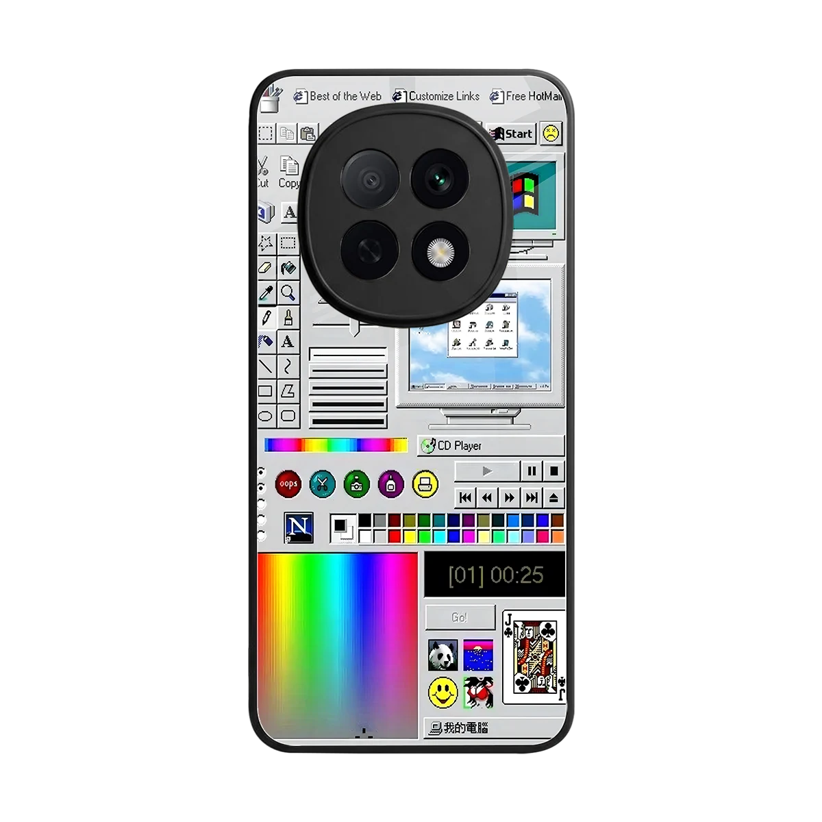 Paint Retro back phone cover | glass case for oppo f29 pro 5g