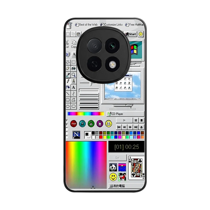 Paint Retro back phone cover | glass case for oppo f29 pro 5g