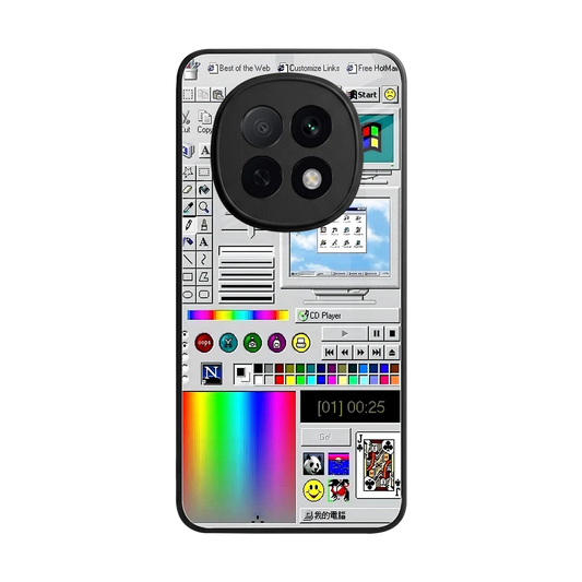 Paint Retro back phone cover | glass case for oppo f29 pro 5g