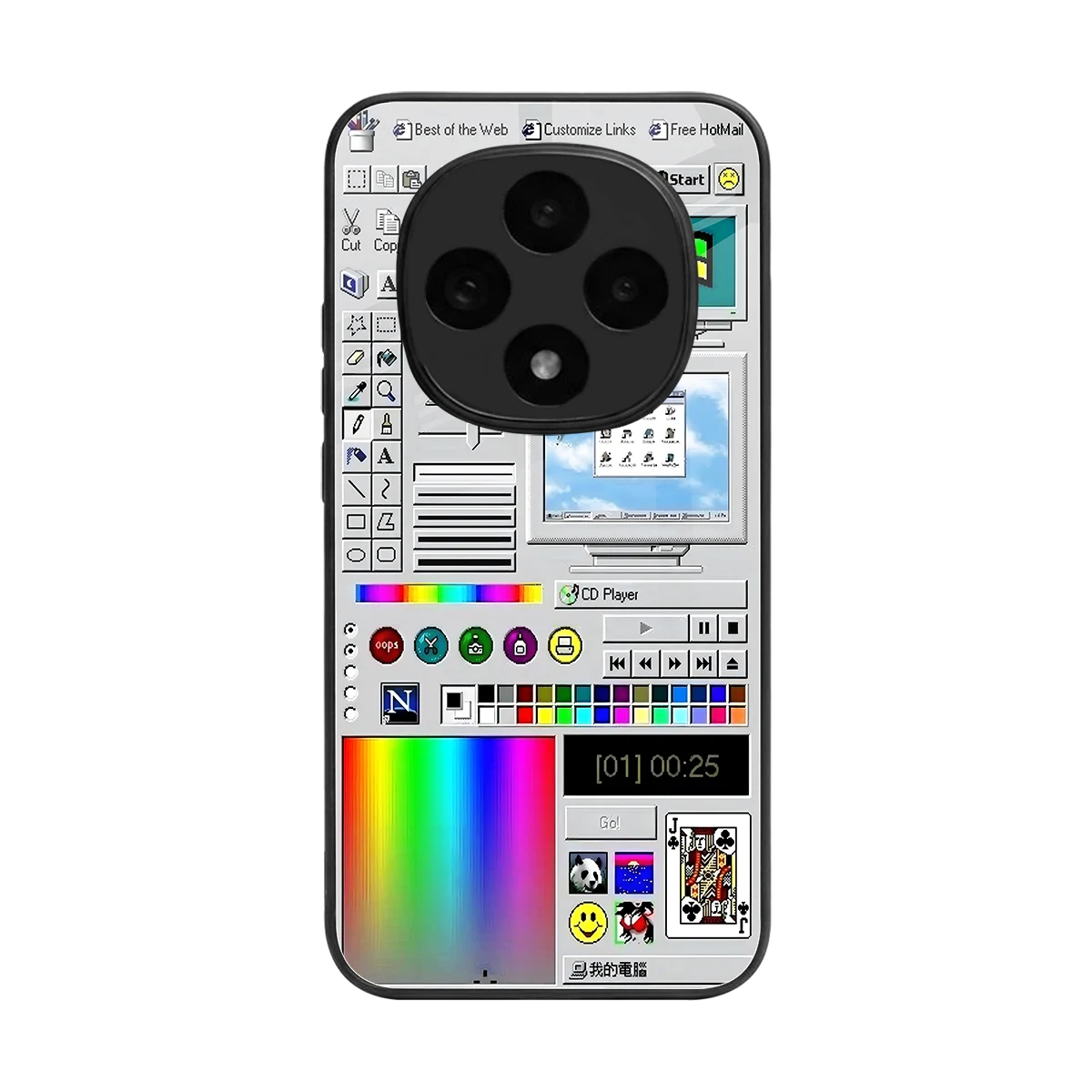 Paint Retro back phone cover | glass case for oppo f31 pro 5g