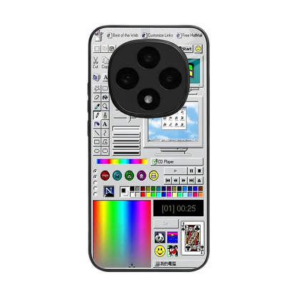 Paint Retro back phone cover | glass case for oppo f31 pro 5g