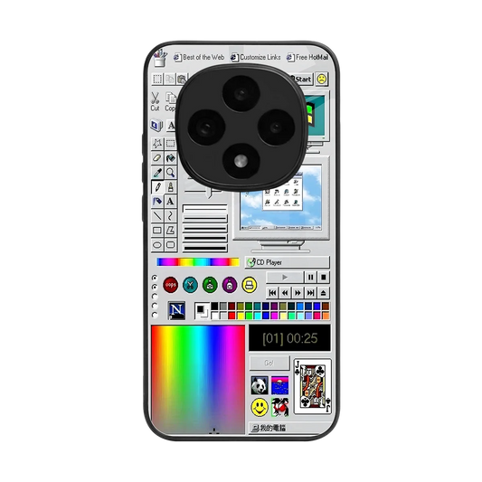 Paint Retro back phone cover | glass case for oppo f31 pro 5g