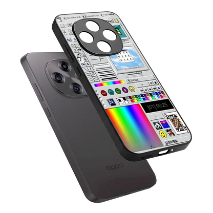 Paint Retro sleek oppo f31 pro 5g cover with tempered glass back and TPU edges
