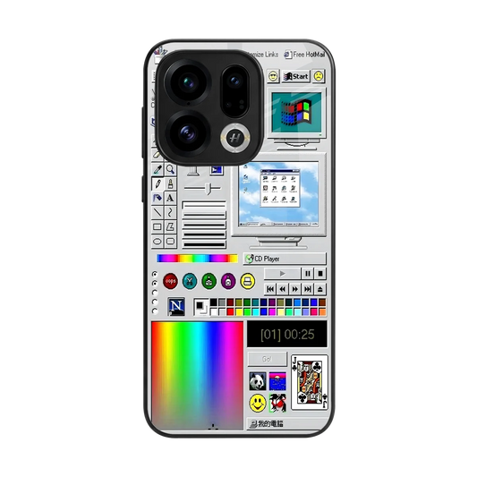 Paint Retro back phone cover | glass case for oppo find x9