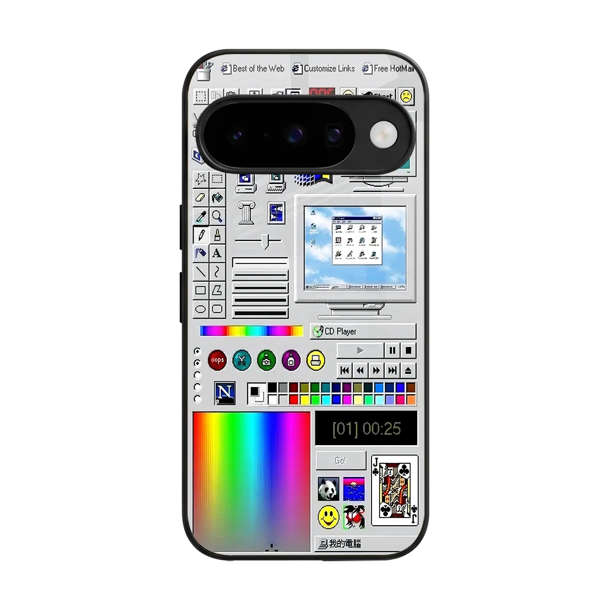 Paint Retro back phone cover | glass case for google pixel 10