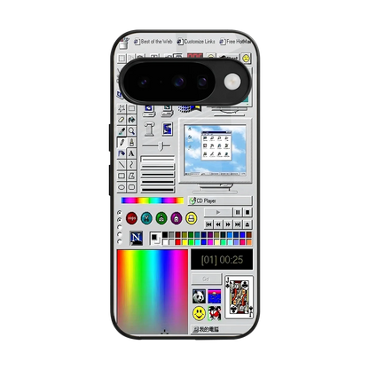 Paint Retro back phone cover | glass case for google pixel 10