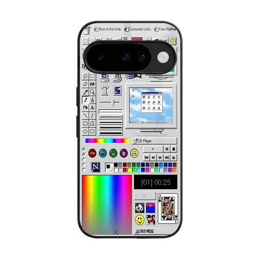 Paint Retro back phone cover | glass case for google pixel 10