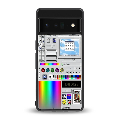 Paint Retro back phone cover | glass case for google pixel 6 pro
