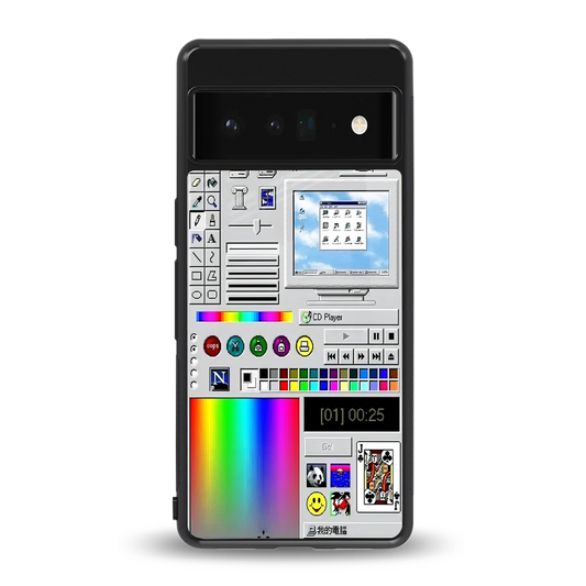 Paint Retro back phone cover | glass case for google pixel 6 pro