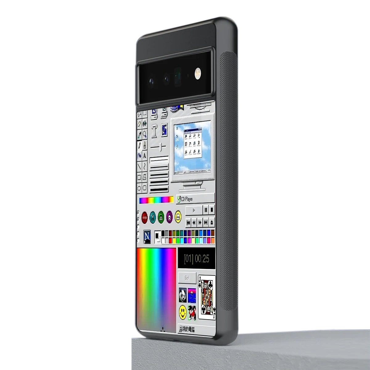 Paint Retro stylish phone case for google pixel 6 pro | glossy glass and slim fit