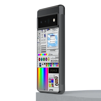 Paint Retro stylish phone case for google pixel 6 pro | glossy glass and slim fit