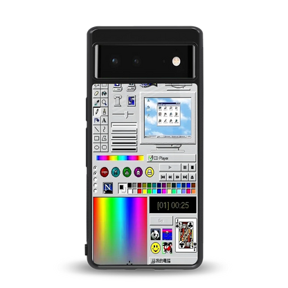 Paint Retro back phone cover | glass case for google pixel 6