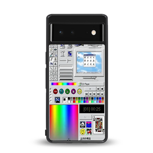 Paint Retro back phone cover | glass case for google pixel 6a