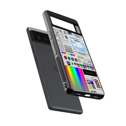 Paint Retro sleek google pixel 6 cover with tempered glass back and TPU edges