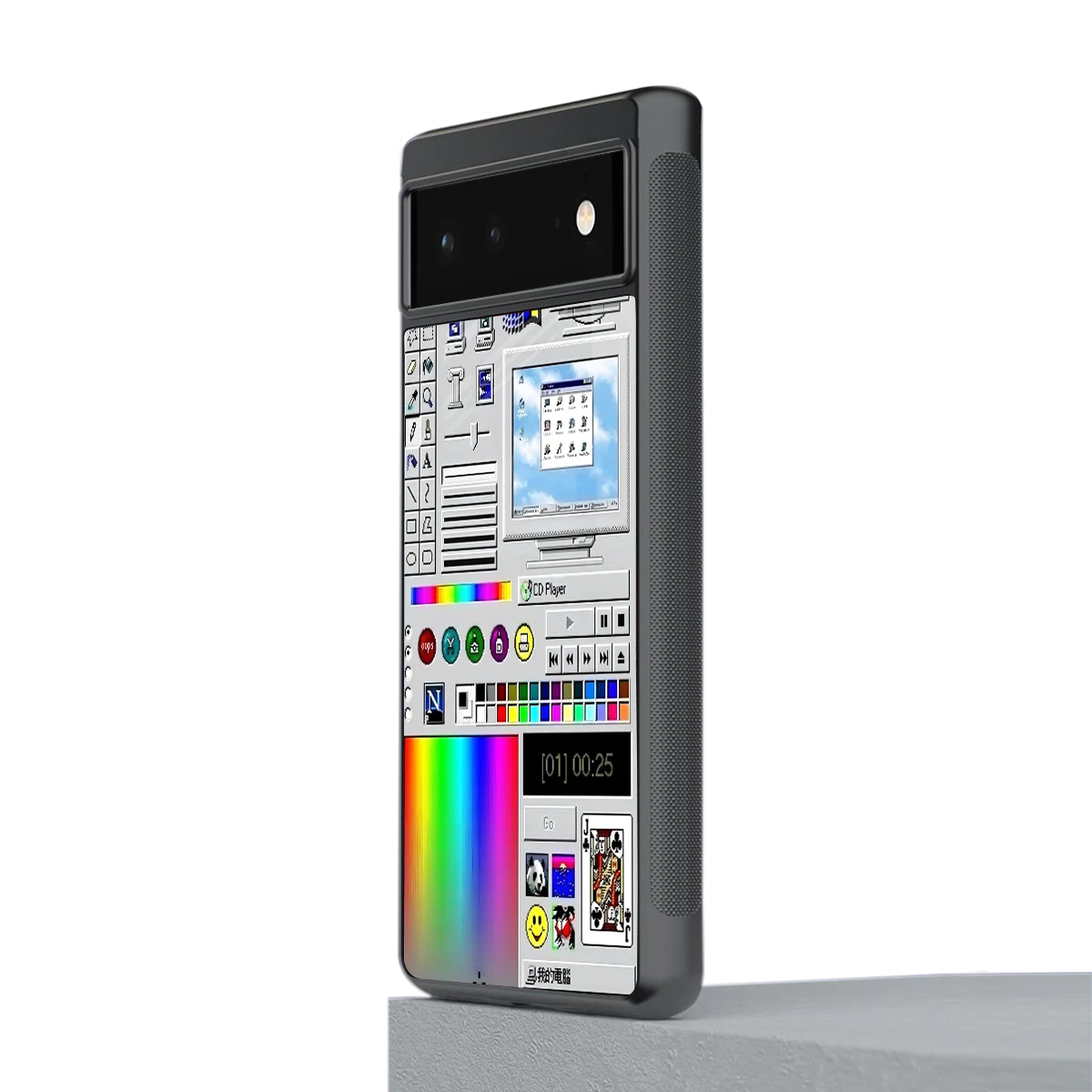 Paint Retro stylish phone case for google pixel 6 | glossy glass and slim fit