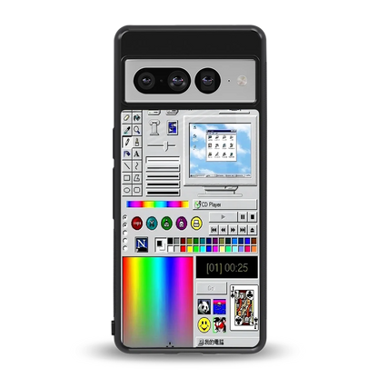 Paint Retro back phone cover | glass case for google pixel 7 pro