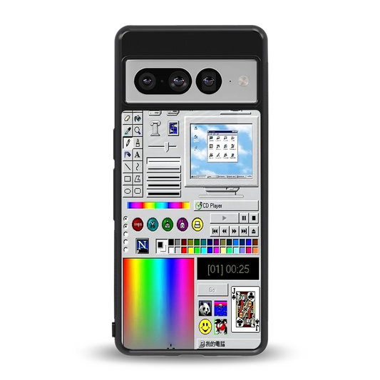 Paint Retro back phone cover | glass case for google pixel 7 pro
