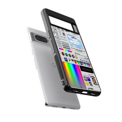 Paint Retro sleek google pixel 7 pro cover with tempered glass back and TPU edges