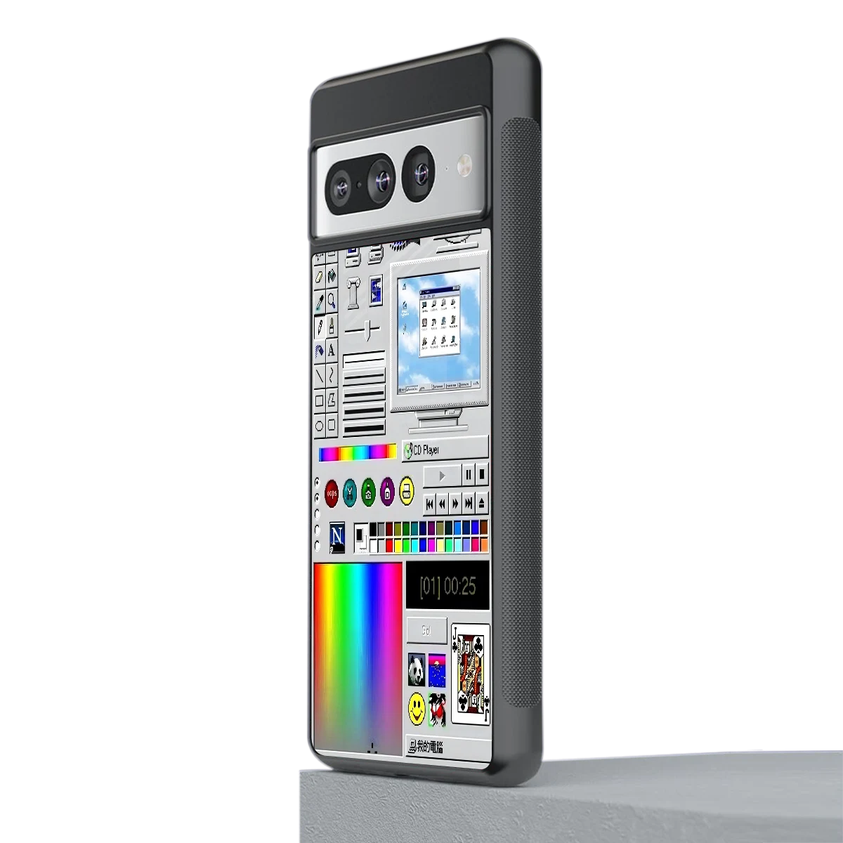 Paint Retro stylish phone case for google pixel 7 pro | glossy glass and slim fit