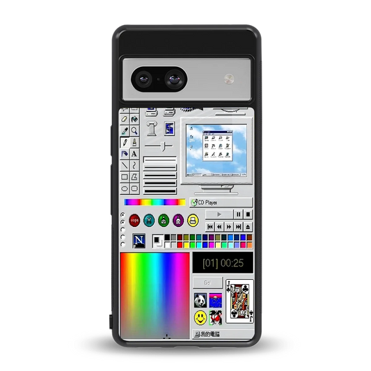 Paint Retro back phone cover | glass case for google pixel 7a