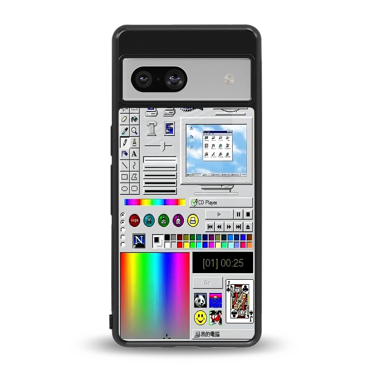 Paint Retro back phone cover | glass case for google pixel 7