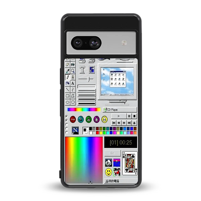 Paint Retro back phone cover | glass case for google pixel 7