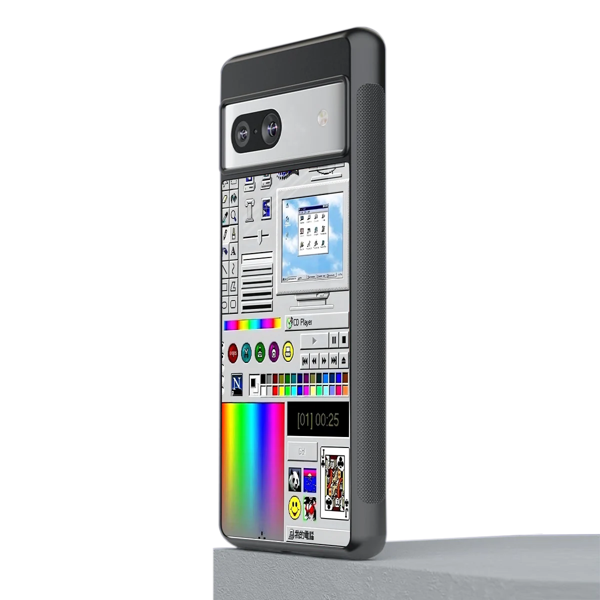 Paint Retro stylish phone case for google pixel 7a | glossy glass and slim fit