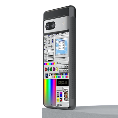 Paint Retro stylish phone case for google pixel 7a | glossy glass and slim fit