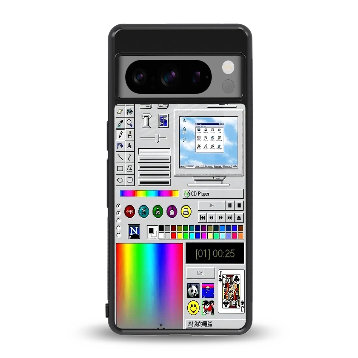 Paint Retro back phone cover | glass case for google pixel 8 pro