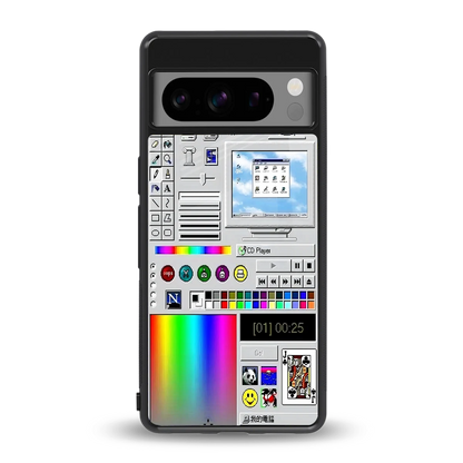 Paint Retro back phone cover | glass case for google pixel 8 pro