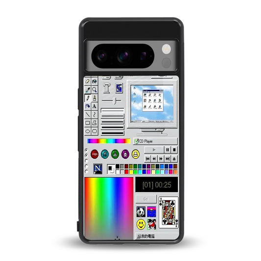 Paint Retro back phone cover | glass case for google pixel 8 pro