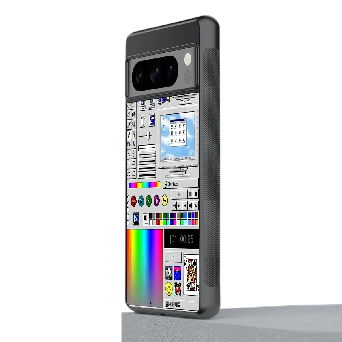 Paint Retro stylish phone case for google pixel 8 pro | glossy glass and slim fit