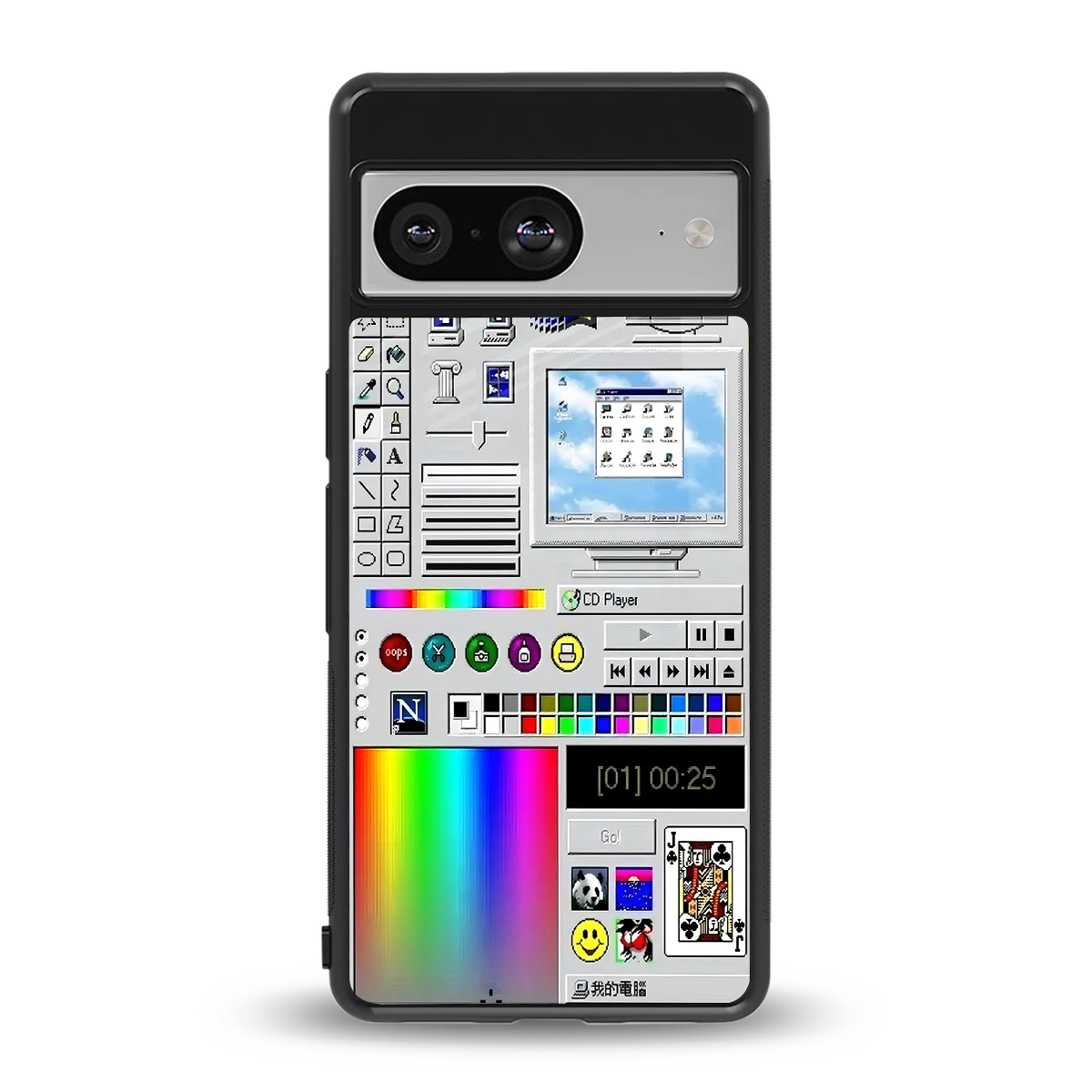 Paint Retro back phone cover | glass case for google pixel 8