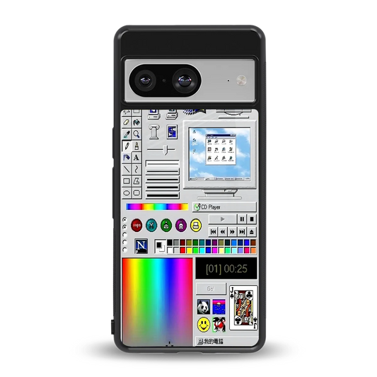Paint Retro back phone cover | glass case for google pixel 8