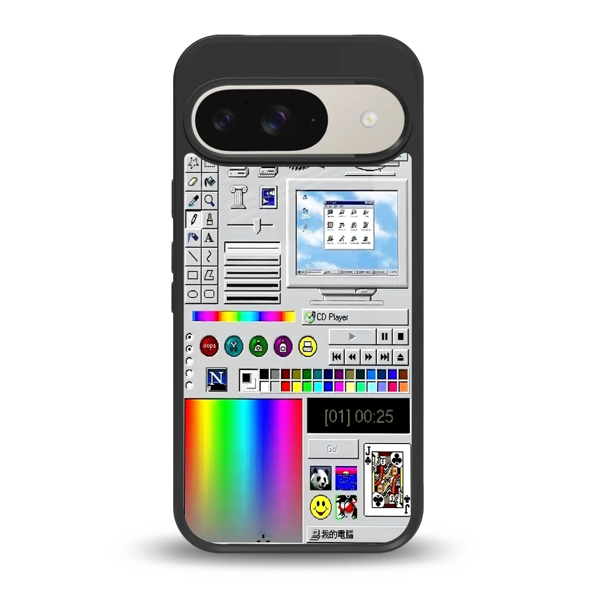 Paint Retro back phone cover | glass case for google pixel 9