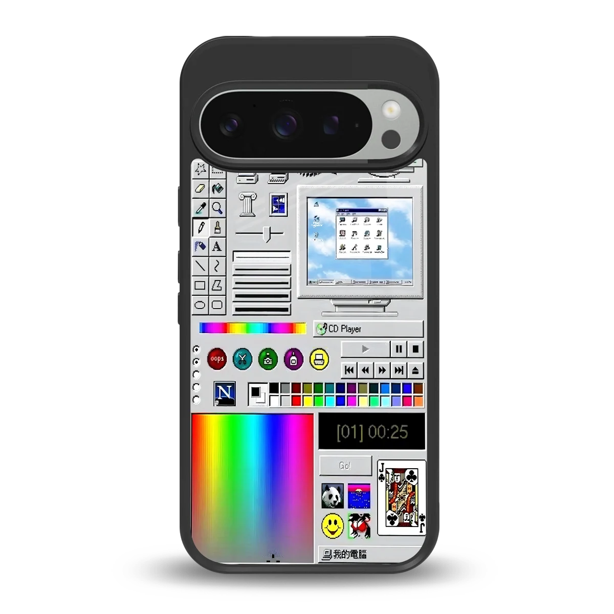 Paint Retro back phone cover | glass case for google pixel 9 pro xl