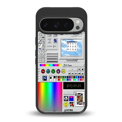 Paint Retro back phone cover | glass case for google pixel 9 pro xl