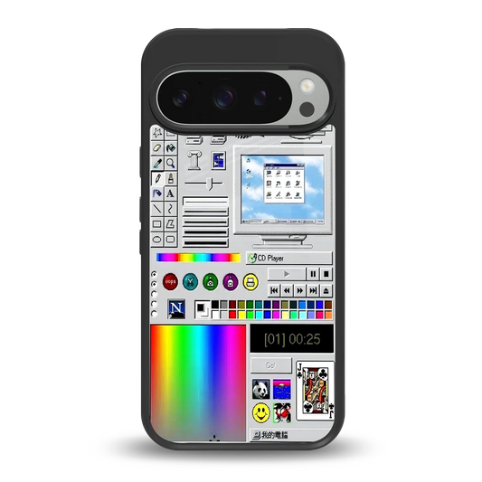 Paint Retro back phone cover | glass case for google pixel 9 pro xl