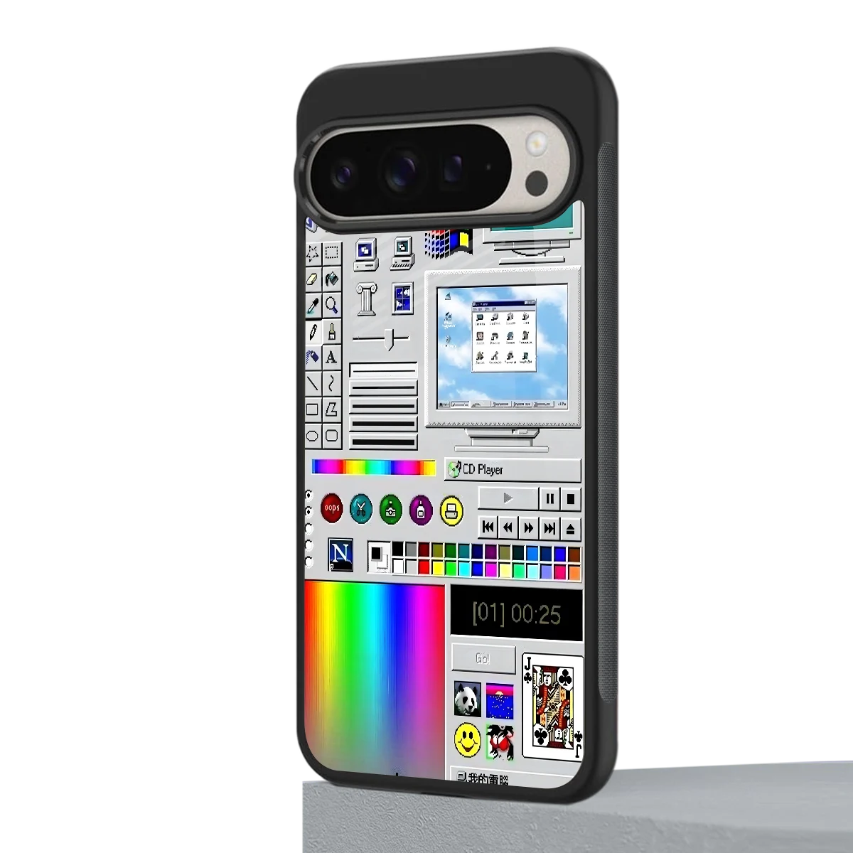 Paint Retro google pixel 9 pro mobile cover | shockproof glass phone case