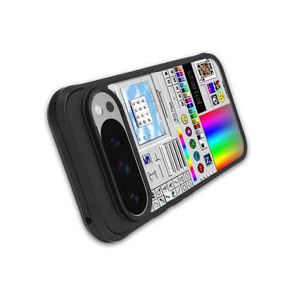 Paint Retro stylish phone case for google pixel 9 pro | glossy glass and slim fit