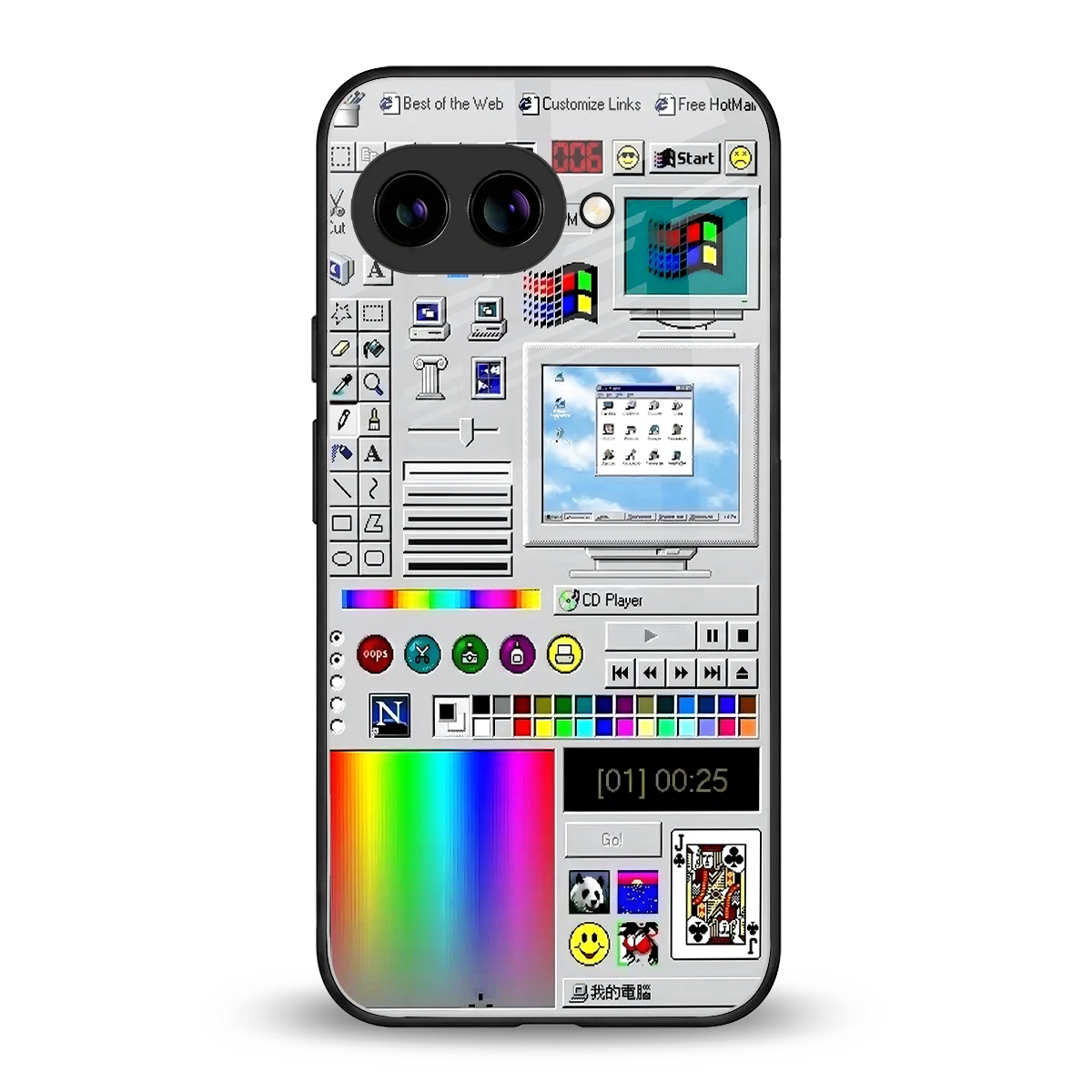 Paint Retro back phone cover | glass case for google pixel 10a
