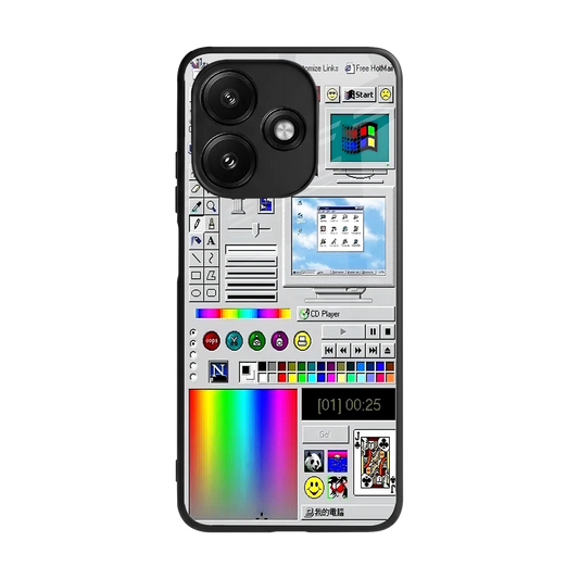 Paint Retro back phone cover | glass case for redmi 12 5g