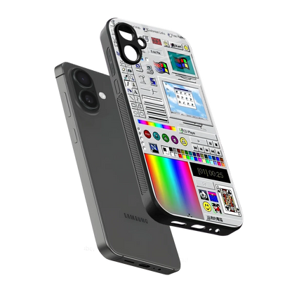 Paint Retro sleek samsung galaxy a06 5g cover with tempered glass back and TPU edges