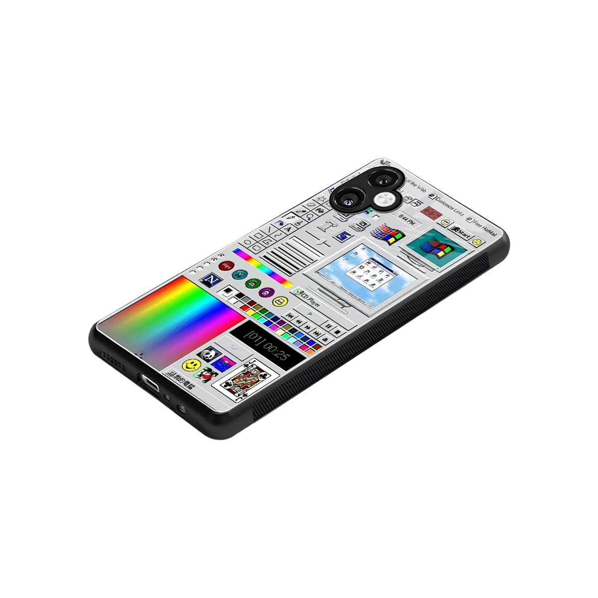 Paint Retro stylish phone case for samsung galaxy a06 5g | glossy glass and slim fit