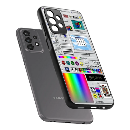 Paint Retro sleek samsung galaxy a23 cover with tempered glass back and TPU edges
